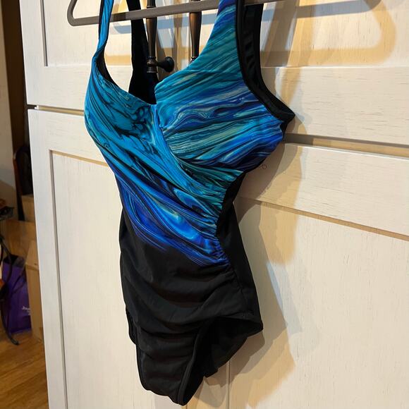 Miraclesuit Blue Pointe It's A Wrap One-Piece Swimsuit L38717 Size 6T - Picture 4 of 10